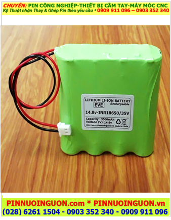 Pin sạc 14.8v-3500mAh (Zắc cắm), Pin sạc EVE INR18650-35V (14.8v-3500mAh) chính hãng